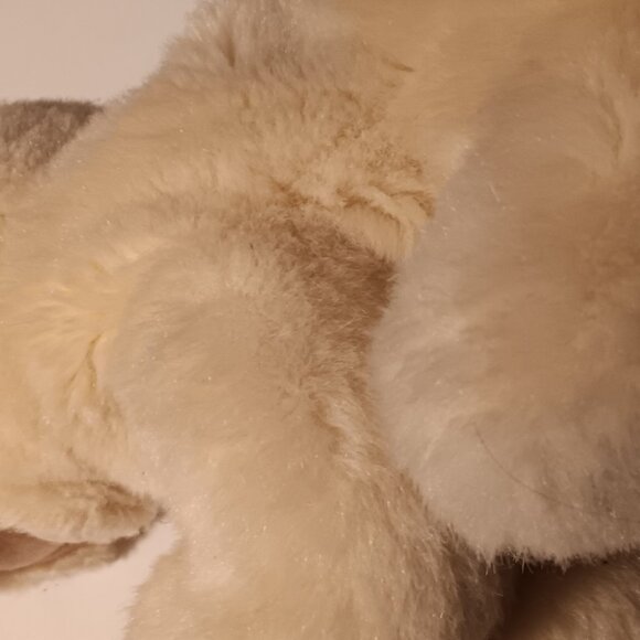 Vintage, 1980s, Brown, Plush, Dog, Puppy, Hand, Puppet, Toy  Cream and Brown Faux Fur Puppy hand Puppet realistic looking vintage